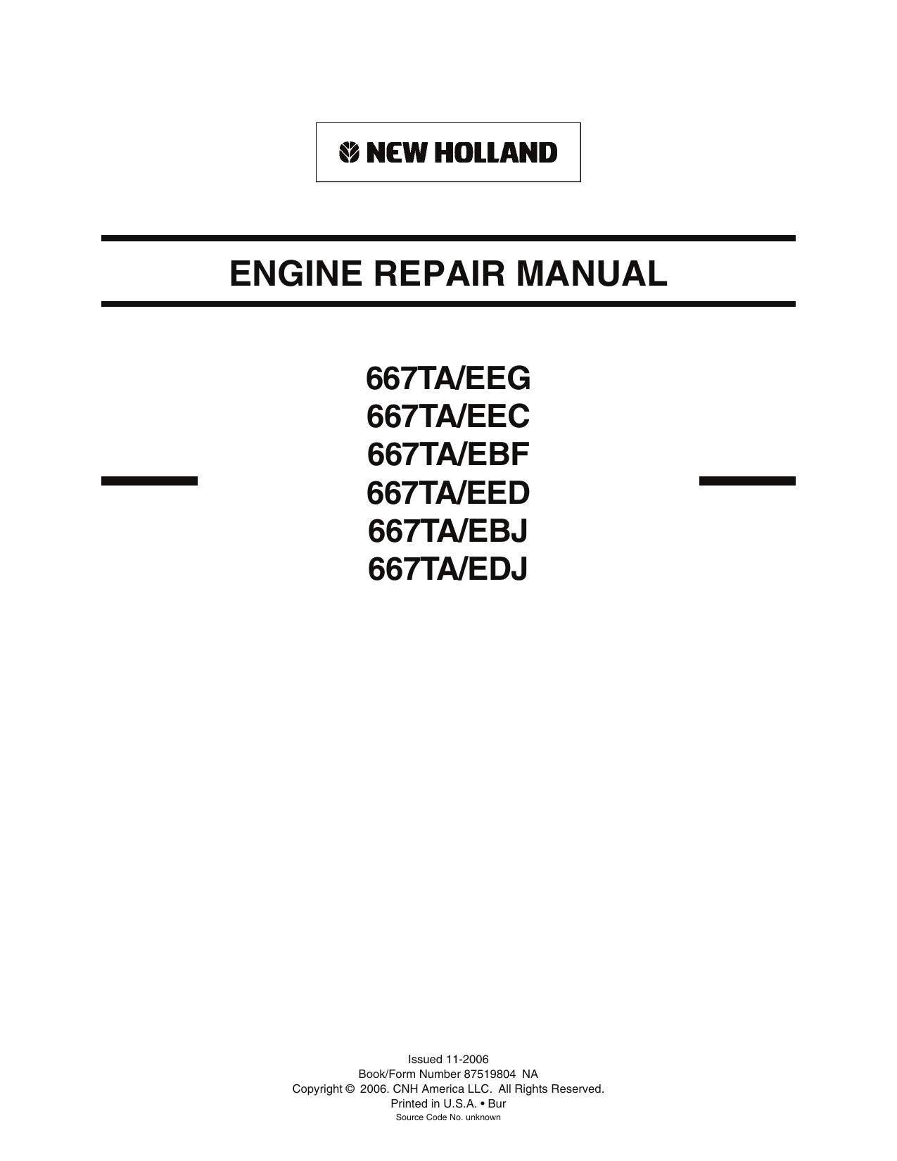 ENGINE REPAIR MANUAL 667TAEEG 667TAEEC 667TAEBF 667TAEED  667TAEBJ 667TAEDJ